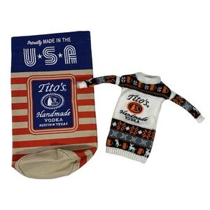Tito’s Handmade Vodka Bottle Holder & Bottlr Sweater Collectible Bundle NWT